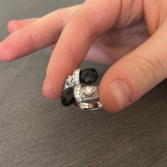Judith Ripka Sterling Silver Black Onyx Ring - Picture 3 of 4